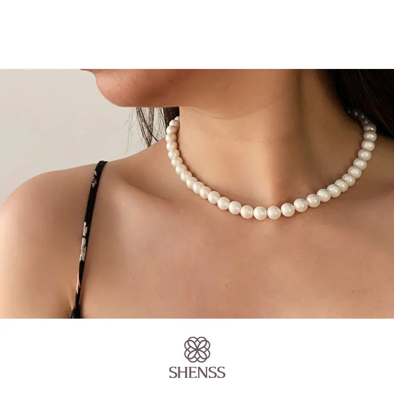 Elegant Silver 925 Jewelry Classic Temperament Cream Necklace 8mm Pearl 925 Sterling Silver Chain for Women
Elegant Silver 925 Jewelry Classic Temperament Cream Necklace 8mm Pearl 925 Sterling Silver Chain for Women