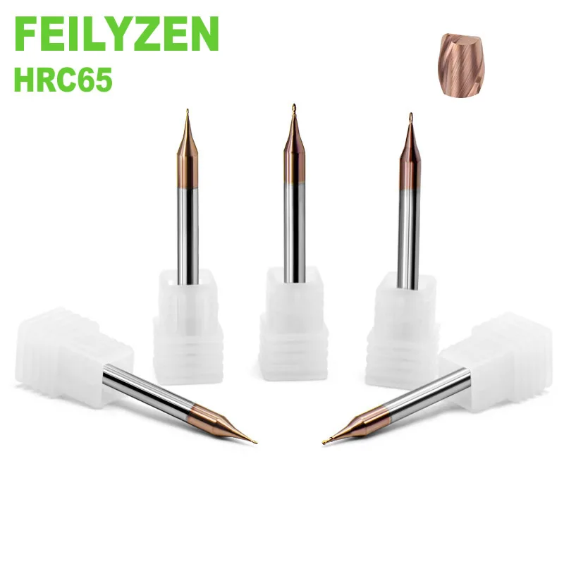 Solid Carbide Micro Flat End Mill R0.2/0.3/0.4/0.5/0.6/0.7/0.8/0.9mm 50MM Lenght HRC65 AiTIN Coating 2 Flutes
Solid Carbide Micro Flat End Mill R0.2/0.3/0.4/0.5/0.6/0.7/0.8/0.9mm 50MM Lenght HRC65 AiTIN Coating 2 Flutes