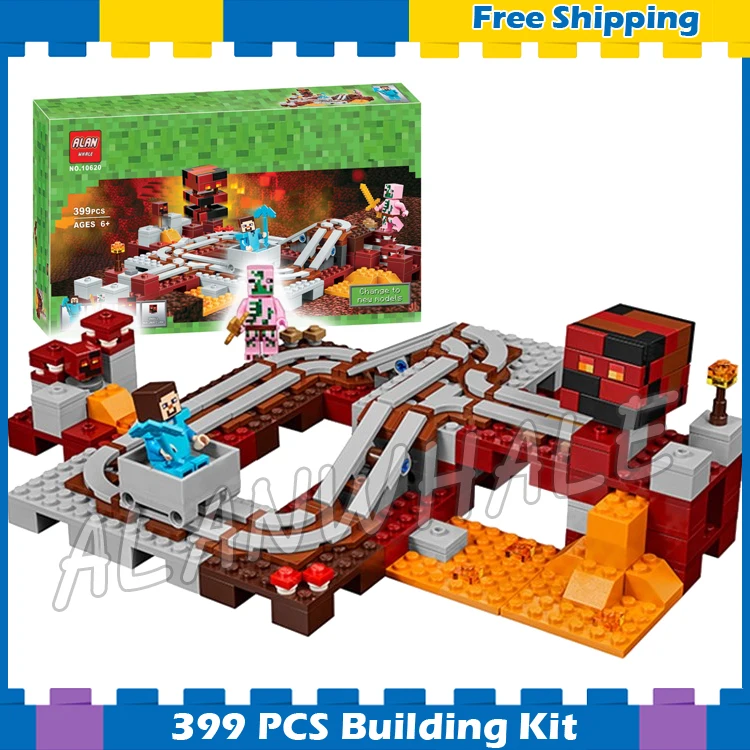 399pcs My World The Nether Railway Flame Lava Magma 10620 Model Building Blocks Toys Bricks Compatible with Lego Minecrafted
399pcs My World The Nether Railway Flame Lava Magma 10620 Model Building Blocks Toys Bricks Compatible with Lego Minecrafted