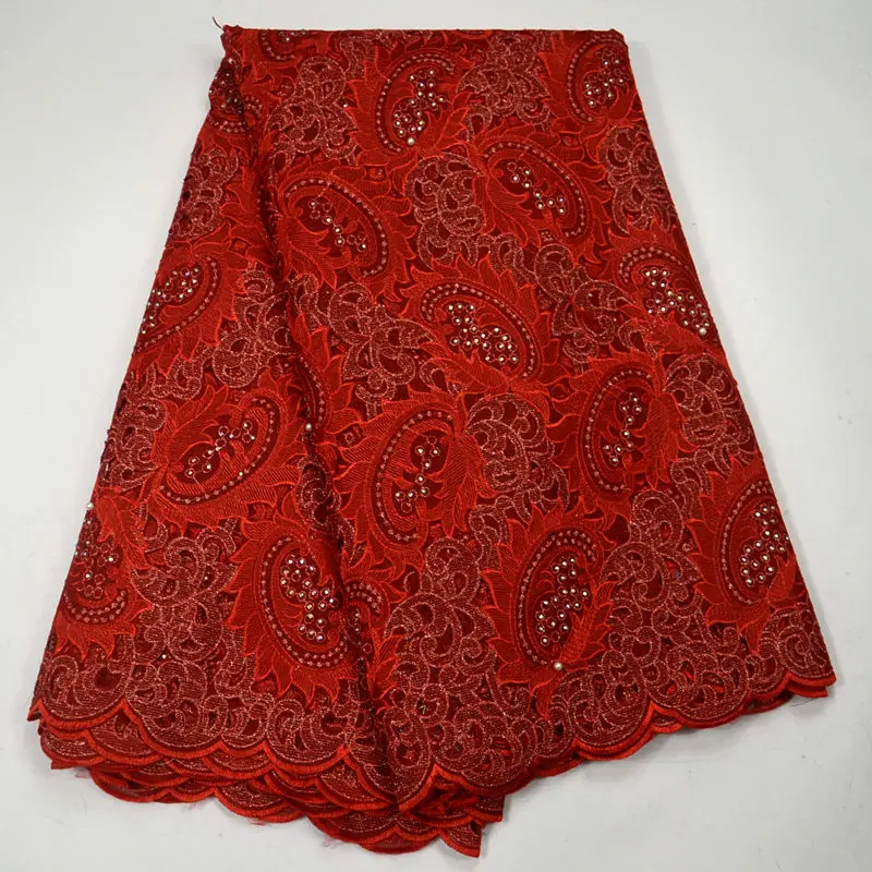 Red color Beaded Handcut organza Lace African Swiss lace voile fabric with stones 2019 high quality for women party dress DS957
Red color Beaded Handcut organza Lace African Swiss lace voile fabric with stones 2019 high quality for women party dress DS957