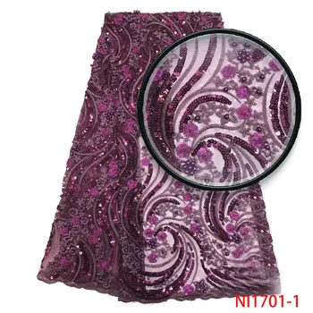 Luxury Sequins Lace Fabric High Quality French Tulle Lace Fabric with Sequins/Beads Nigerian Lace for Wedding Party Dress NI1701
Luxury Sequins Lace Fabric High Quality French Tulle Lace Fabric with Sequins/Beads Nigerian Lace for Wedding Party Dress NI1701