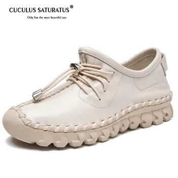 Cuculus 2020 Oxford Sewing Flats Women's Loafers Shoes Woman Female Lace Up Genuine Leather Rubber Soles Casual shoes 1598
Cuculus 2020 Oxford Sewing Flats Women's Loafers Shoes Woman Female Lace Up Genuine Leather Rubber Soles Casual shoes 1598