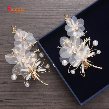 Handmad Flowers Hairpins for Bridal Gold Dragonfly Animals Special Wedding Hair Accessories Pearls Rhinestones Hairwear H214
Handmad Flowers Hairpins for Bridal Gold Dragonfly Animals Special Wedding Hair Accessories Pearls Rhinestones Hairwear H214