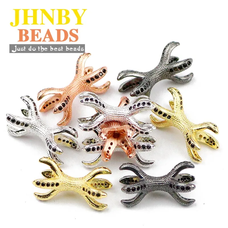 JHNBY 2pcs Double Claws Pendant Copper Spacer beads Micro Pave CZ Charms Loose beads Jewelry bracelet&Bangle Making DIY Findings
JHNBY 2pcs Double Claws Pendant Copper Spacer beads Micro Pave CZ Charms Loose beads Jewelry bracelet&Bangle Making DIY Findings