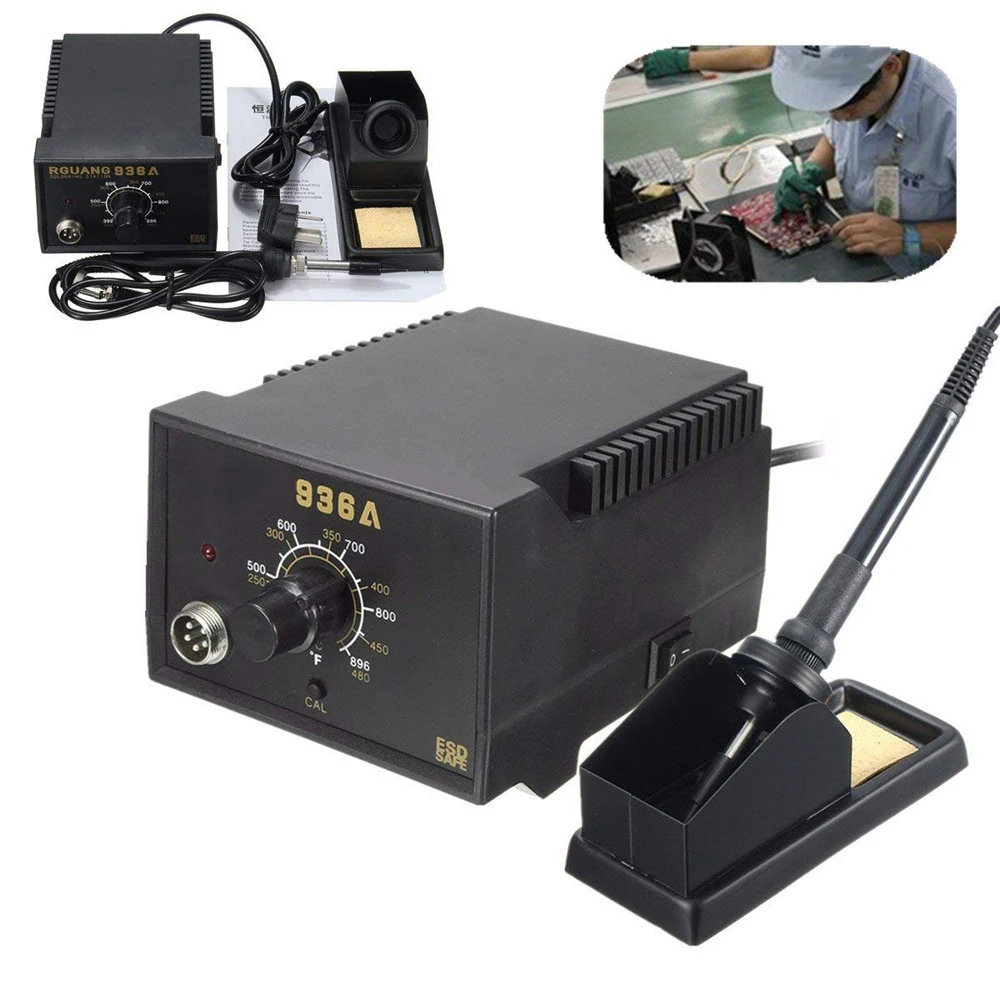 AC 220V 60W 936A iron soldering station anti-static temperature adjustable soldering iron soldering repair repair tool
AC 220V 60W 936A iron soldering station anti-static temperature adjustable soldering iron soldering repair repair tool