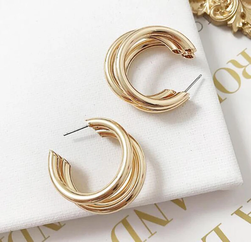 Gold Silver Color Hoops Earrings Minimalist Thick Tube Round Circle Rings Earrings For Women Zinc Alloy Trendy Hiphop Rock
Gold Silver Color Hoops Earrings Minimalist Thick Tube Round Circle Rings Earrings For Women Zinc Alloy Trendy Hiphop Rock