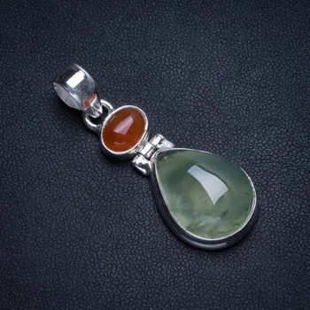 Natural Prehnite and Carnelian Handmade Unique 925 Sterling Silver Pendant 1 3/4" T1213
Natural Prehnite and Carnelian Handmade Unique 925 Sterling Silver Pendant 1 3/4" T1213