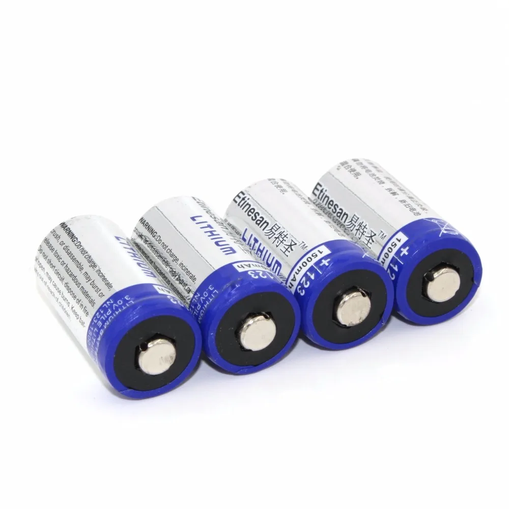 4pcs/lot Etinesan1500mAh Lithium CR123A 3V Lithium Photo Battery EL123A CR17345 123 123a 3 Volt battery
4pcs/lot Etinesan1500mAh Lithium CR123A 3V Lithium Photo Battery EL123A CR17345 123 123a 3 Volt battery