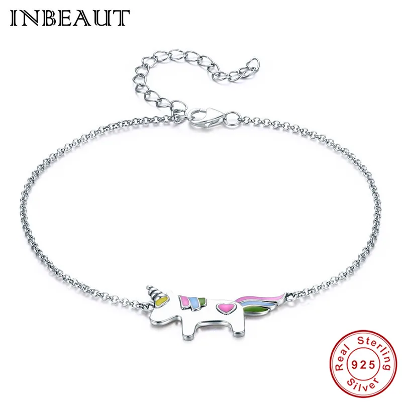 INBEAUT Real 925 Sterling Silver Lovely Colorful Enamel Unicorn Bracelet for Women Fashion Cute Animal Chain Teen Girls Jewelry
INBEAUT Real 925 Sterling Silver Lovely Colorful Enamel Unicorn Bracelet for Women Fashion Cute Animal Chain Teen Girls Jewelry