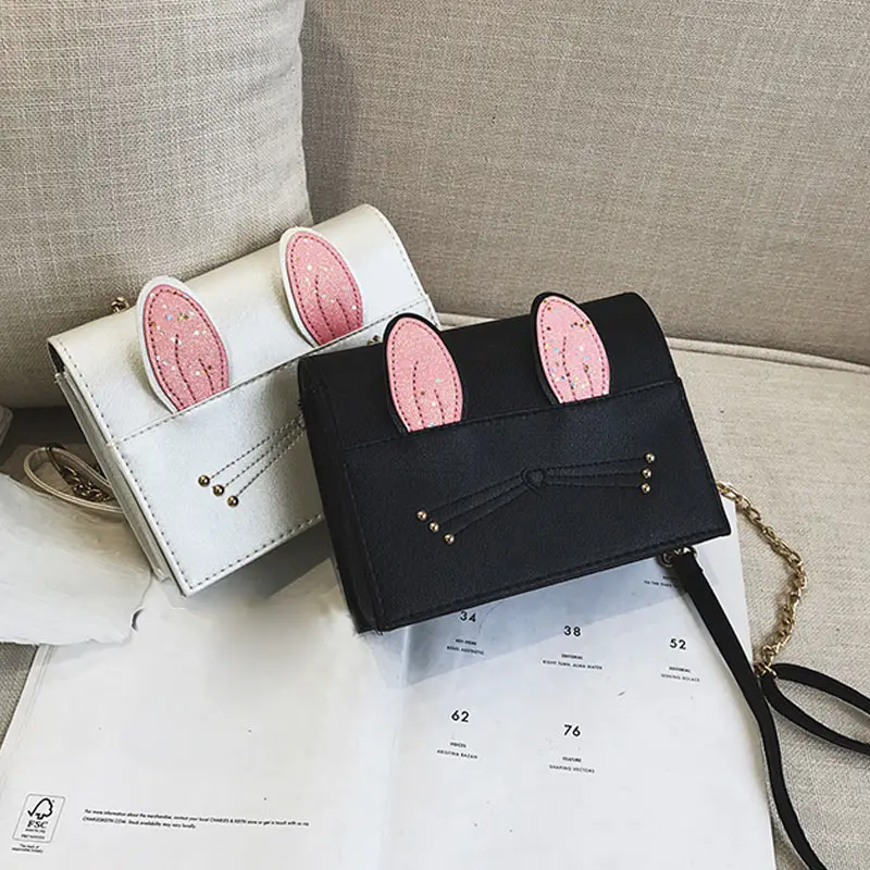 Fashion Women Shoulder Bag PU Leather Chain Ladies Cartoon Cat Ears Decoration Sweet Girl Causal Messenger Bags MUG88
Fashion Women Shoulder Bag PU Leather Chain Ladies Cartoon Cat Ears Decoration Sweet Girl Causal Messenger Bags MUG88