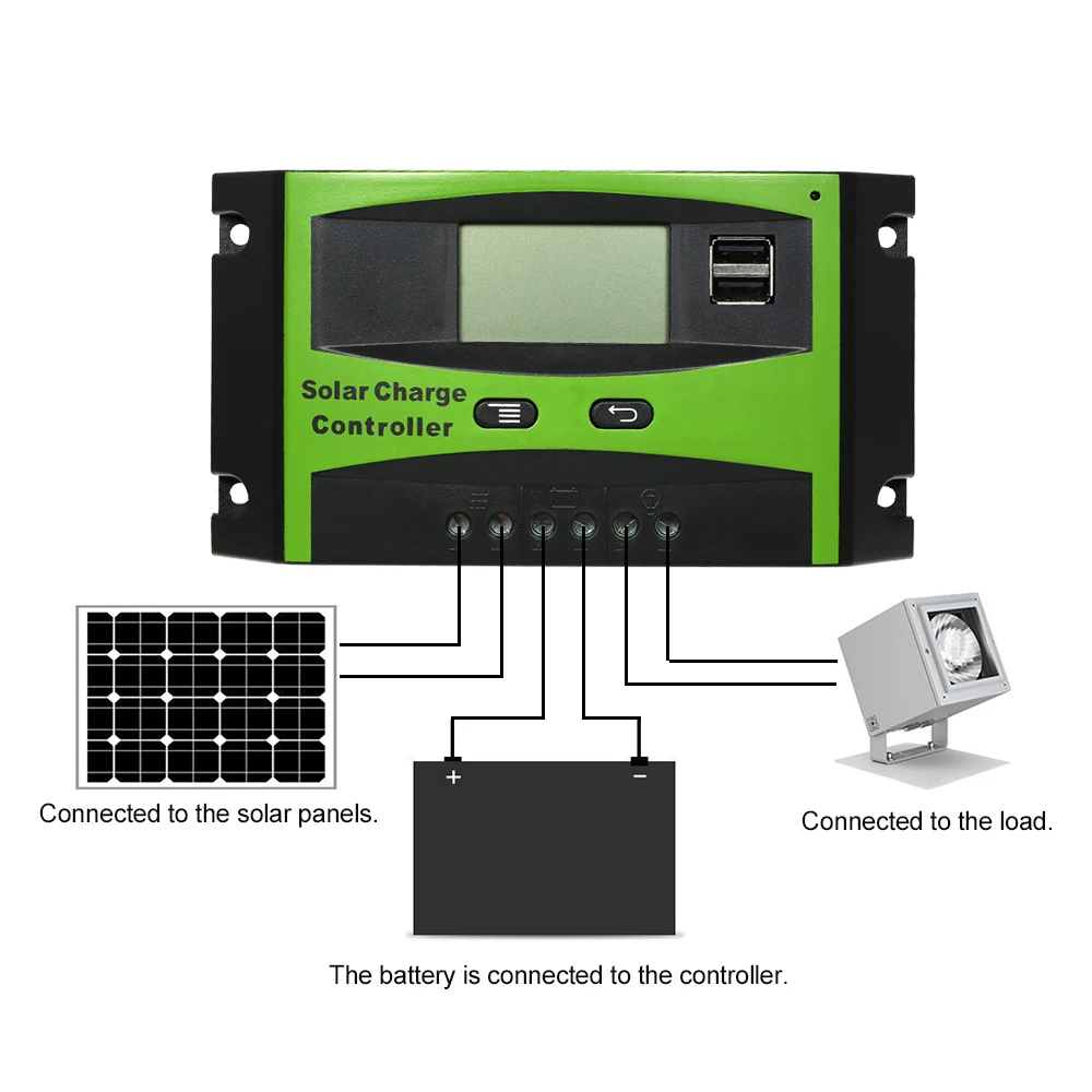 10A Solar Charge Controller Solar Panel Battery Intelligent Regulator with Dual USB Port PWM LCD Display 12V/24V
10A Solar Charge Controller Solar Panel Battery Intelligent Regulator with Dual USB Port PWM LCD Display 12V/24V