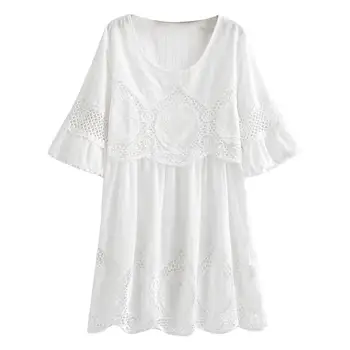 2019 Plus Size Fashion Summer Women Hollow Out Crochet Lace Half Shell Round Neck Casual Evening Party Mini Dress White
2019 Plus Size Fashion Summer Women Hollow Out Crochet Lace Half Shell Round Neck Casual Evening Party Mini Dress White