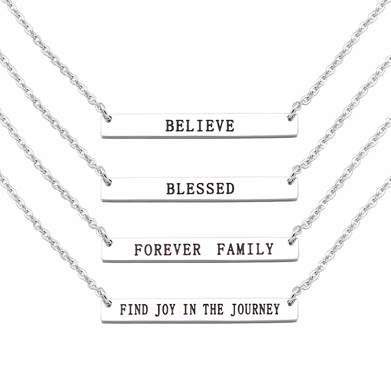316L Stainless Steel Personalized Curved Mantra Bar Necklace Plate Necklace Women Jewelry Match with 20'' Chain
316L Stainless Steel Personalized Curved Mantra Bar Necklace Plate Necklace Women Jewelry Match with 20'' Chain