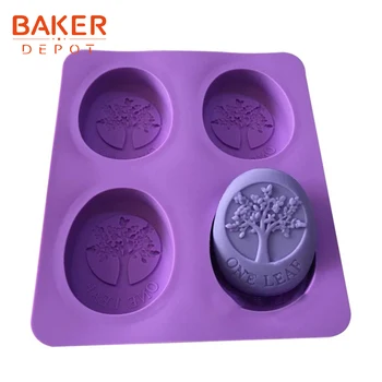 BAKER DEPOT Silicone handmade soap mold Oval tree design pudding jello molds cake bakeware baking tools bread pastry form 4 hole
BAKER DEPOT Silicone handmade soap mold Oval tree design pudding jello molds cake bakeware baking tools bread pastry form 4 hole