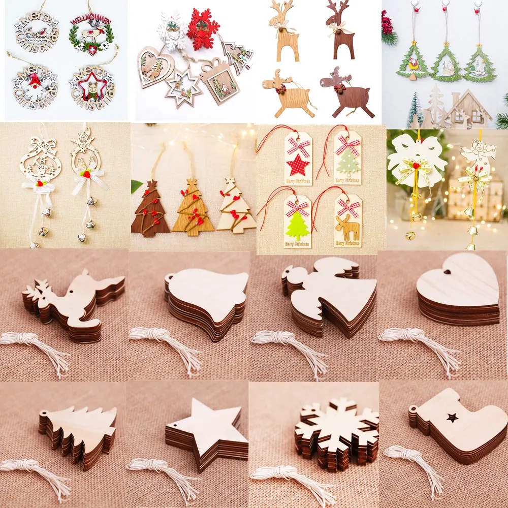 New Christmas Tree Hanging Wooden Ornaments Snowflake Star Santa Claus Boots Elk Christmas Decorations for Home Party Supplies
New Christmas Tree Hanging Wooden Ornaments Snowflake Star Santa Claus Boots Elk Christmas Decorations for Home Party Supplies