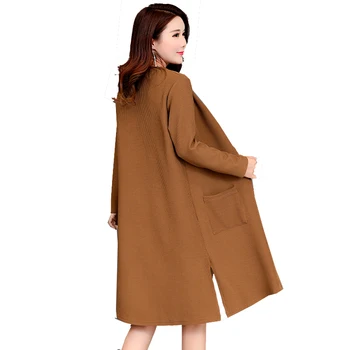 New 2019 Autumn Winter Women Long Loose Knitted Cardigan Outwear Women Brown Oversized Mother Plus Size Cardigans Pull Femme New
New 2019 Autumn Winter Women Long Loose Knitted Cardigan Outwear Women Brown Oversized Mother Plus Size Cardigans Pull Femme New