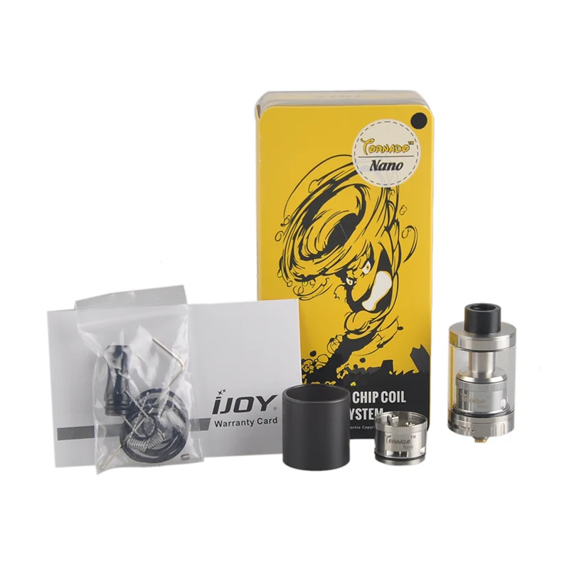 Original IJOY Tornado Nano RTA Tank Electronic Cigarette Atomizers 4ml 0.3ohm Chip Coil RTA Atomizer with 18.6mm Two Post Deck
Original IJOY Tornado Nano RTA Tank Electronic Cigarette Atomizers 4ml 0.3ohm Chip Coil RTA Atomizer with 18.6mm Two Post Deck