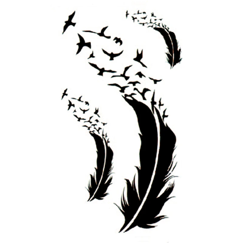 Водостойкие временные тату наклейки plume Цветок Олень поддельные Татто