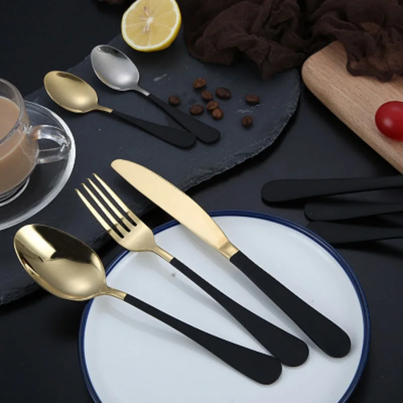 Creative Stainless Steel Tableware Knife Fork Spoon Cutlery set Steak knife Fruit Fork Dessert Fork Coffee Spoon
Creative Stainless Steel Tableware Knife Fork Spoon Cutlery set Steak knife Fruit Fork Dessert Fork Coffee Spoon