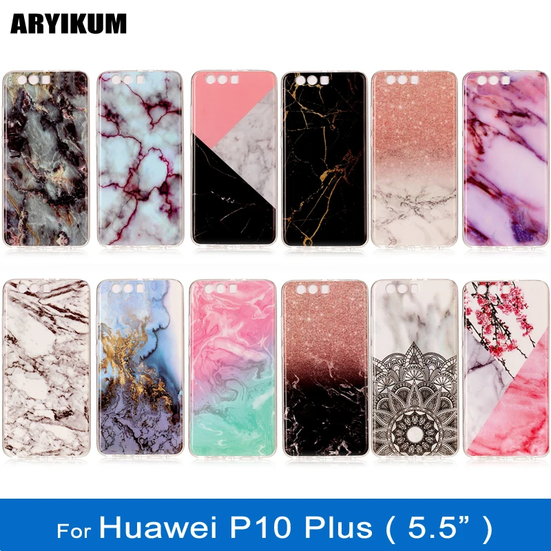 ARYIKUM мягкий силиконовый Мрамор корпус для Huawei P10 Plus Dual Sim vky-l29 6 ГБ 64 и 128 Гб телефон