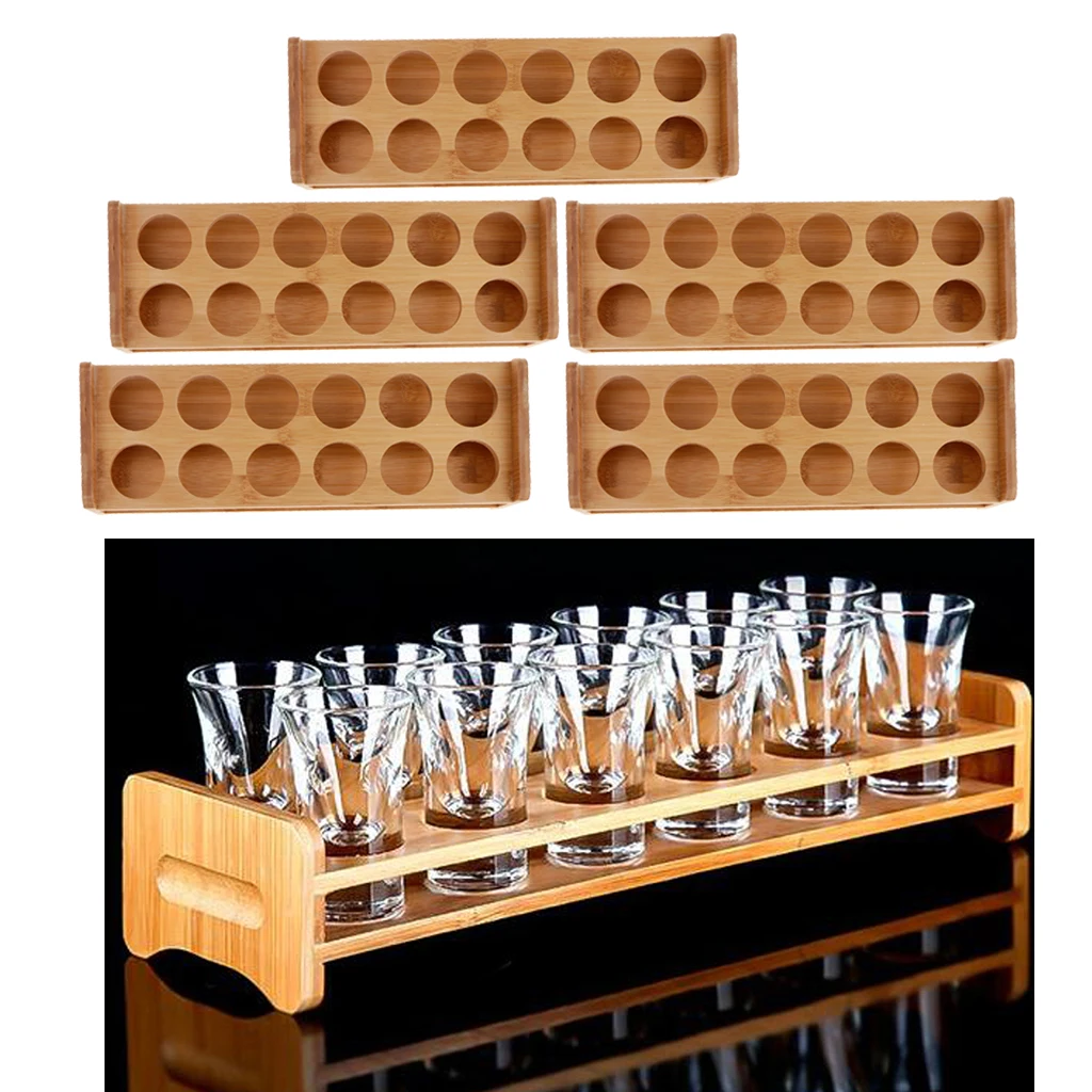 Set of 5 Bamboo Shot Glass Holder Rack Barware Whisky Cup Serving Tray Vodka Rum Tequila Cocktail Cups Organizer
Set of 5 Bamboo Shot Glass Holder Rack Barware Whisky Cup Serving Tray Vodka Rum Tequila Cocktail Cups Organizer
