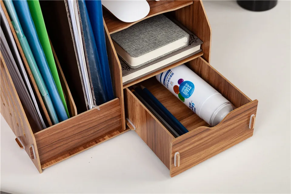 DIY Wooden Magazine Desk Organizers Book Holder Stationery Storage Holder Stand Shelf Rack Multifunctional Case DIY Wooden Magazine Desk Organizers Book Holder Stationery Storage Holder Stand Shelf Rack Multifunctional Case