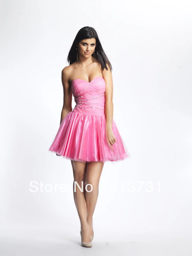 Custom Made 2013 Sexy Sweetheart Pink Beaded Sequins Short Homecoming Dresses Cheap Party Cocktial 8138 | Свадьбы и торжества