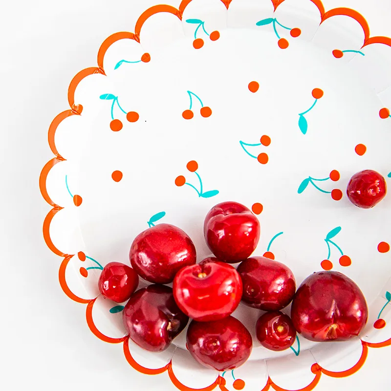 8pcs Summer Party Disposable Tableware Sets Cherry Cute Plates Kids Birthday Party Decoration Baby Shower Supplies 
8pcs Summer Party Disposable Tableware Sets Cherry Cute Plates Kids Birthday Party Decoration Baby Shower Supplies