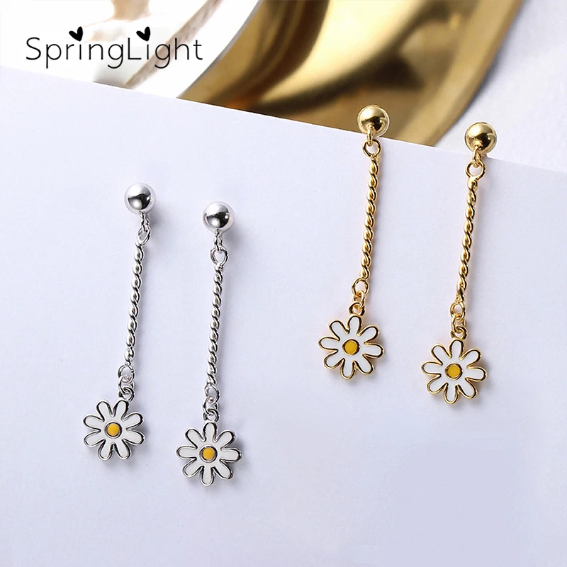SpringLight Cute Little Daisy Earrings Real 925 Silver Design Fine Jewelry Plant Flower Long Drop Earrings for Women Party Gift
SpringLight Cute Little Daisy Earrings Real 925 Silver Design Fine Jewelry Plant Flower Long Drop Earrings for Women Party Gift