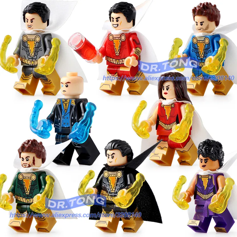 8pcs/lot Dc Super Hero Shazam Freddy Freeman Doctor Sivana Mary Marvel Eugene Choi Aquaman Manta Legoed Building Blocks X0247
8pcs/lot Dc Super Hero Shazam Freddy Freeman Doctor Sivana Mary Marvel Eugene Choi Aquaman Manta Legoed Building Blocks X0247