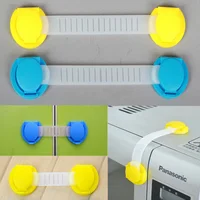 Baby Safety Door ABS Locks Safety Drawer Drawer Lock Children Furniture Sets 10 Pcs Protective Locks Long Short Style image