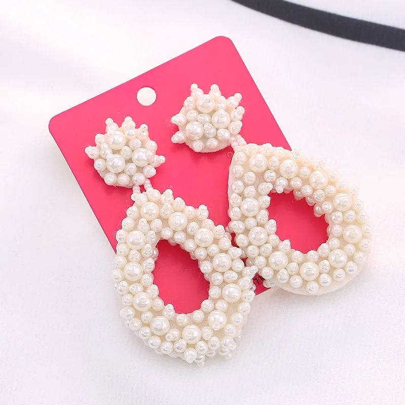 Aretes beads handmade Boho Fashion Beads Drop Earrings For Women Colorful Dangle Statement Earrings Jewelry Christmas Gifts Pearl