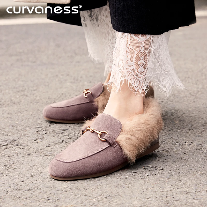 Curvaness Fur Slides Mules Natural Rabbit Furry Suede Velvet Embroidery Leather Flats Slip On Autumn Shoes Women Fur Loafers
Curvaness Fur Slides Mules Natural Rabbit Furry Suede Velvet Embroidery Leather Flats Slip On Autumn Shoes Women Fur Loafers