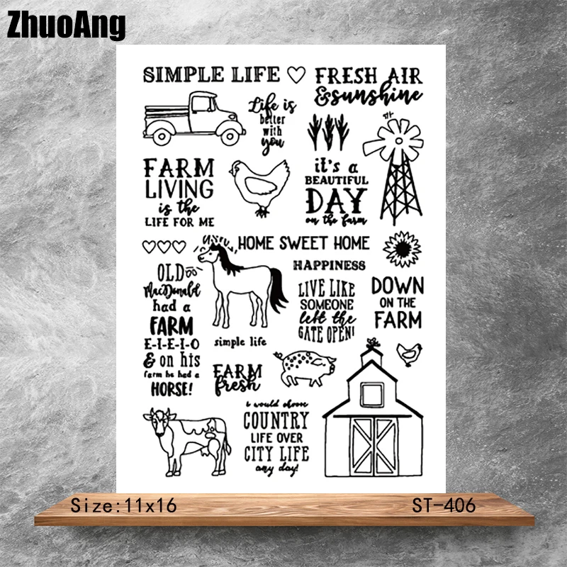 My farm life Transparent Clear Stamps DIY Scrapbooking Album Card Making DIY Decoration Making Embossing Stencil
My farm life Transparent Clear Stamps DIY Scrapbooking Album Card Making DIY Decoration Making Embossing Stencil