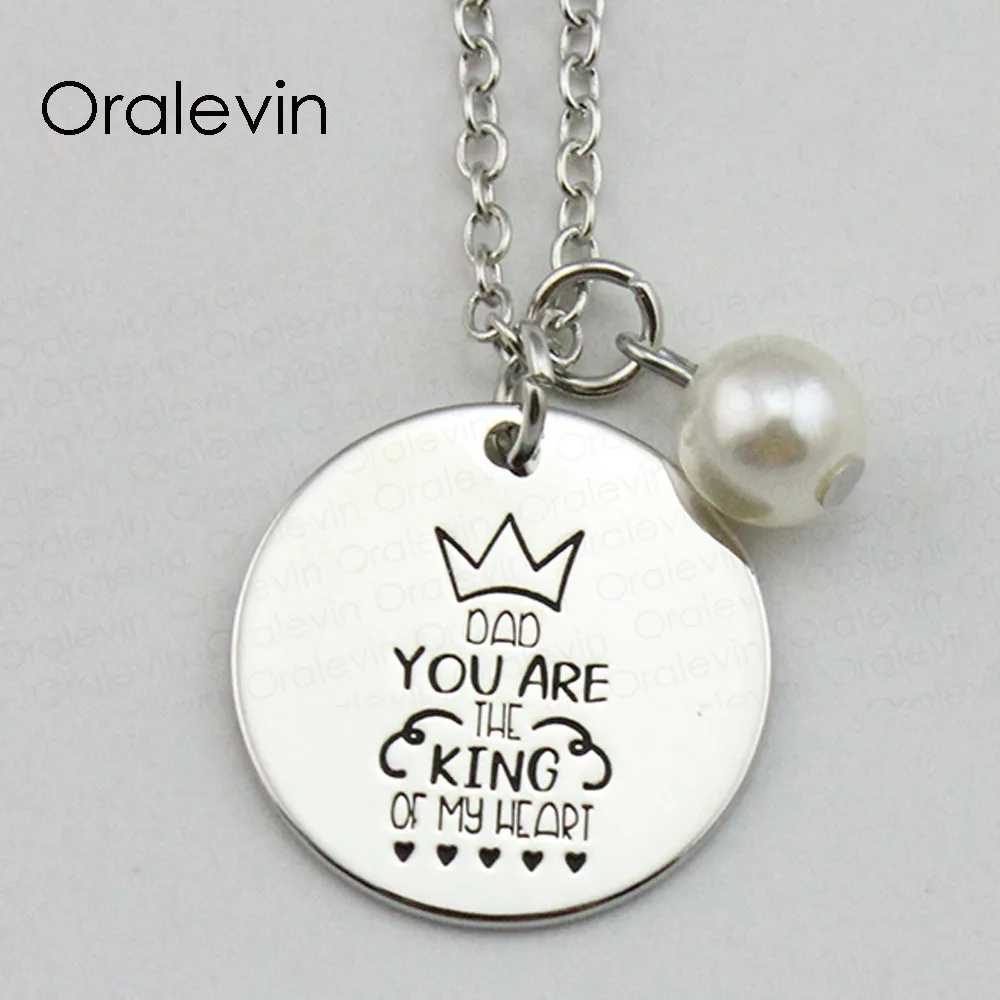 DAD YOU ARE THE KING OF MY HEART Inspirational Hand Stamped Engraved Pendant Female Necklace Gift Jewelry,10Pcs/Lot, #LN1797
DAD YOU ARE THE KING OF MY HEART Inspirational Hand Stamped Engraved Pendant Female Necklace Gift Jewelry,10Pcs/Lot, #LN1797