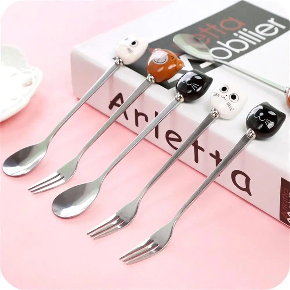 Adeeing Creative Fashion Cute Ceramic Stainless Steel Spoon Fork Cartoon Portable Tea Coffee Ice Cream Cutlery Tableware
Adeeing Creative Fashion Cute Ceramic Stainless Steel Spoon Fork Cartoon Portable Tea Coffee Ice Cream Cutlery Tableware