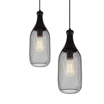 Vintage Iron Bottle Shape Indoor Pendant Lights Edison Bulb E27 Lamps Holder Black Pendant Lamps Foyer/Coffee House/Dining Hall
Vintage Iron Bottle Shape Indoor Pendant Lights Edison Bulb E27 Lamps Holder Black Pendant Lamps Foyer/Coffee House/Dining Hall