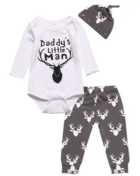 Oklady Baby Boys Daddy's Little Man Long Sleeve Bodysuit and Deer Pants Outfit with Hat
Oklady Baby Boys Daddy's Little Man Long Sleeve Bodysuit and Deer Pants Outfit with Hat