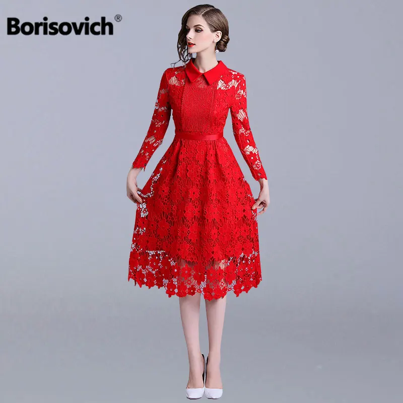 Borisovich Women Elegant Long Dress New Brand 2018 Autumn Fashion Sweet Style Hollow Out Red Lace Ladies Party Dresses N087
Borisovich Women Elegant Long Dress New Brand 2018 Autumn Fashion Sweet Style Hollow Out Red Lace Ladies Party Dresses N087