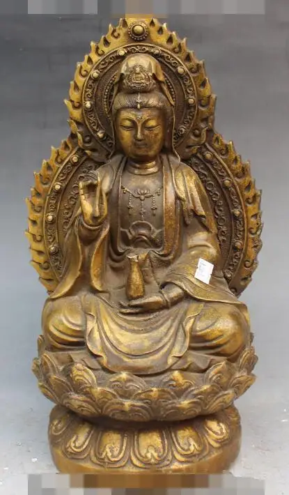 S01372 14" Chinese Bronze Seat Lotus Kwan-Yin Guan Yin Goddess Bodhisattva Vase Statue B0403
S01372 14" Chinese Bronze Seat Lotus Kwan-Yin Guan Yin Goddess Bodhisattva Vase Statue B0403