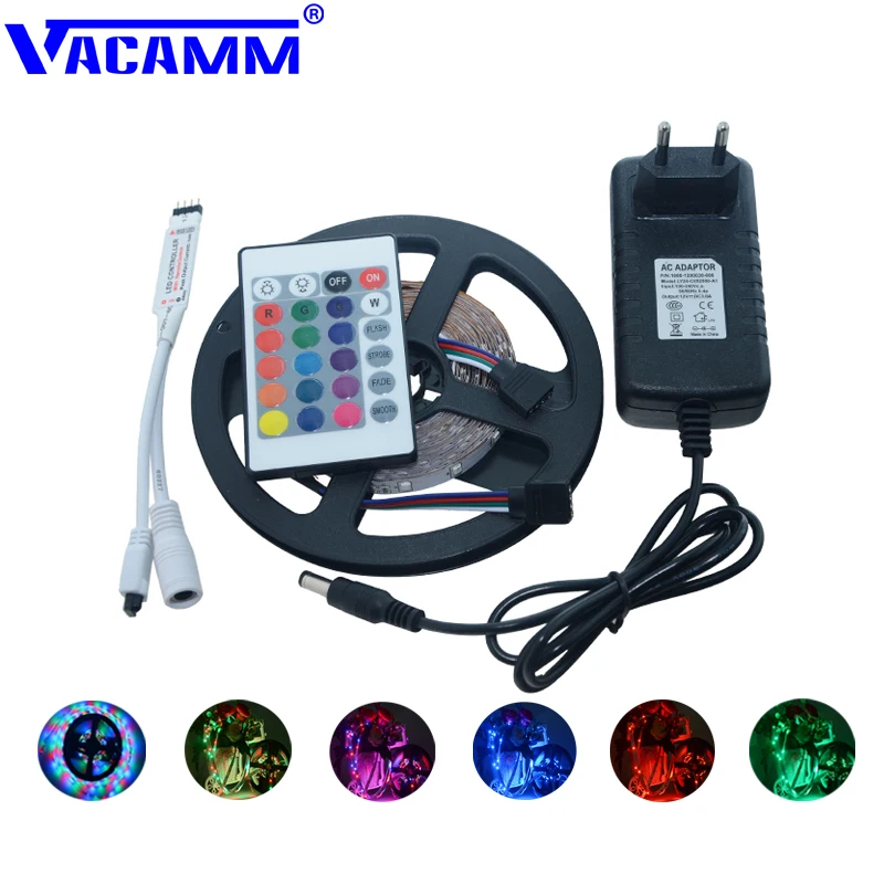 Vacamm 5M 2835 LED Strip Super Brightly Flexible Tape Decoration White/Warm White 5M Waterproof+24Key Controller+Power Supply
Vacamm 5M 2835 LED Strip Super Brightly Flexible Tape Decoration White/Warm White 5M Waterproof+24Key Controller+Power Supply