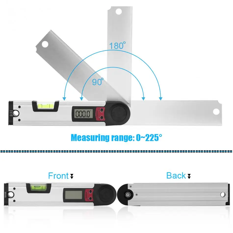 Gauge ruler tool and liquid crystal display accurate digital protractor inclinometer angle meter
Gauge ruler tool and liquid crystal display accurate digital protractor inclinometer angle meter