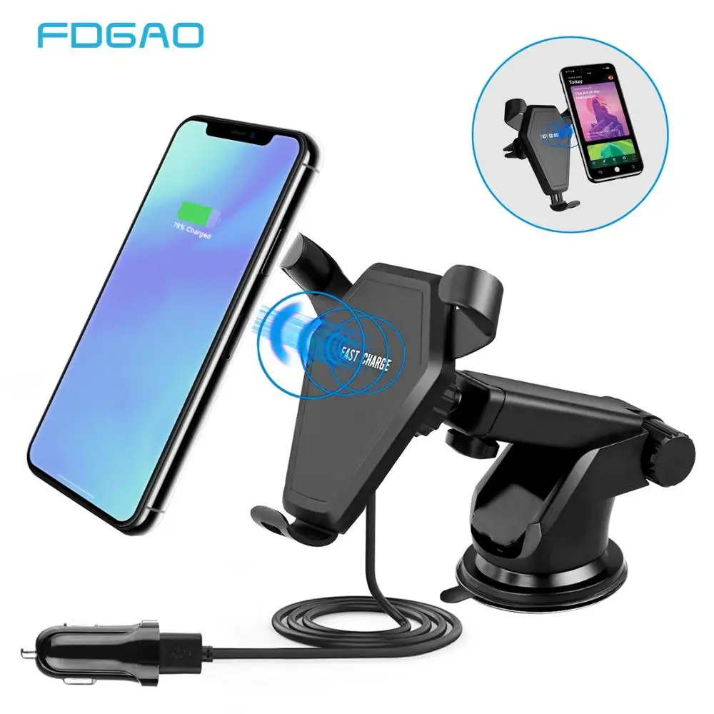 FDGAO Car Mount Qi Wireless Charger For iPhone XS Max X XR 8 10W Fast Wireless Charging Car Phone Holder For Samsung S10 S9 S8
FDGAO Car Mount Qi Wireless Charger For iPhone XS Max X XR 8 10W Fast Wireless Charging Car Phone Holder For Samsung S10 S9 S8