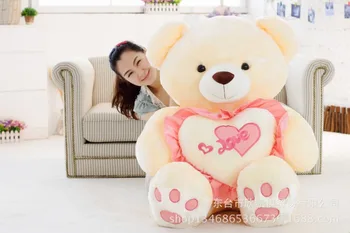 larggest 120cm hugged love heart teddy bear plush toy hugging pillow surprised birthday gift w5449