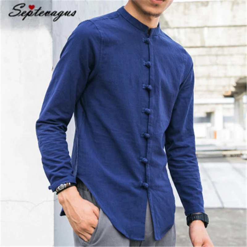 Mens Clothes Chinese Style Men Crew Neck Shirt Long Sleeve Solid Casual Streetwear Man Cotton Linen Shirt Plus Size 5XL Male Top
Mens Clothes Chinese Style Men Crew Neck Shirt Long Sleeve Solid Casual Streetwear Man Cotton Linen Shirt Plus Size 5XL Male Top