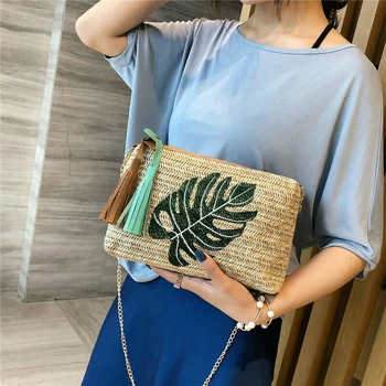 Fashion Women's Straw Shoulder Bags Chain Plait Small Square Bag Slanted Across Beach Bags
Fashion Women's Straw Shoulder Bags Chain Plait Small Square Bag Slanted Across Beach Bags