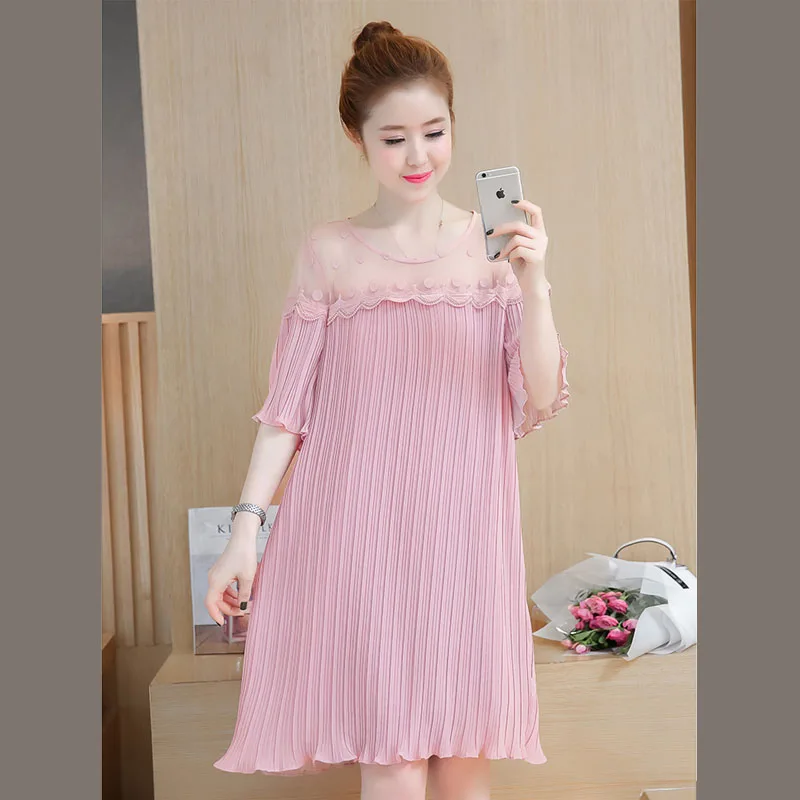 Pregnant Women Midi Pleated Chiffon Dress Pink Summer Pregnancy Clothes Loose Plus Size Maternity Dresses Extra large Size
Pregnant Women Midi Pleated Chiffon Dress Pink Summer Pregnancy Clothes Loose Plus Size Maternity Dresses Extra large Size