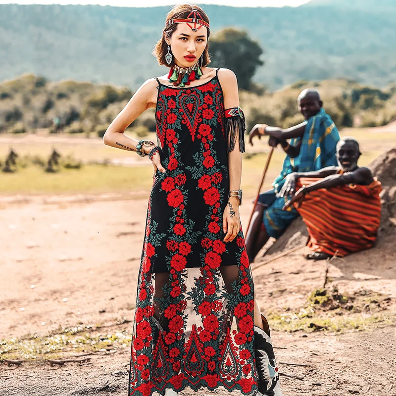 Summer Women Bohemian Casual Lace Black Maxi Dress Ladies Vintage Elegant Sexy Embroidery Beach Long Dress sukienka robe 2019
Summer Women Bohemian Casual Lace Black Maxi Dress Ladies Vintage Elegant Sexy Embroidery Beach Long Dress sukienka robe 2019