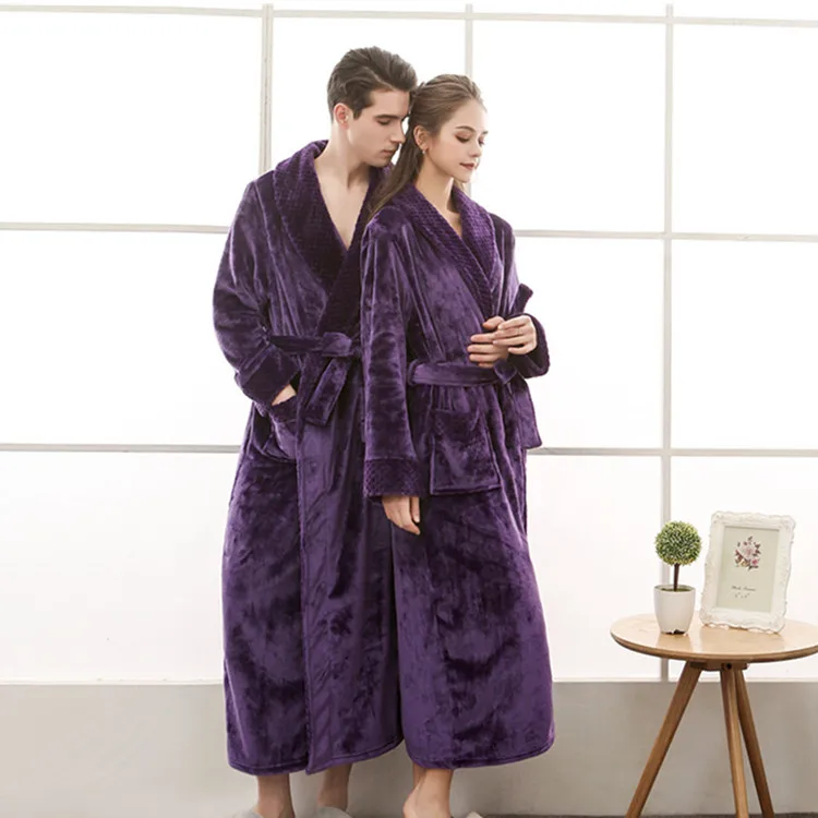 Autumn Winter Female Flannel Robe Women Long Bathrobe Sleepwear Solid Lovers Bathrobe Thick Plus Size Homewear
Autumn Winter Female Flannel Robe Women Long Bathrobe Sleepwear Solid Lovers Bathrobe Thick Plus Size Homewear
