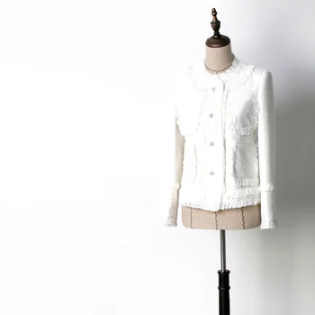 High Quality Customized Women White Short Tweed Coats 2019 New Sweet Pearls Tassel Pockets O-neck Blazer Jackets Y084
High Quality Customized Women White Short Tweed Coats 2019 New Sweet Pearls Tassel Pockets O-neck Blazer Jackets Y084